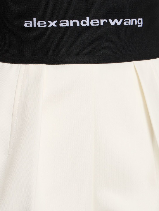 Alexander Wang: Cotton safari shorts w/ logo waistband - White - women_1 | Luisa Via Roma
