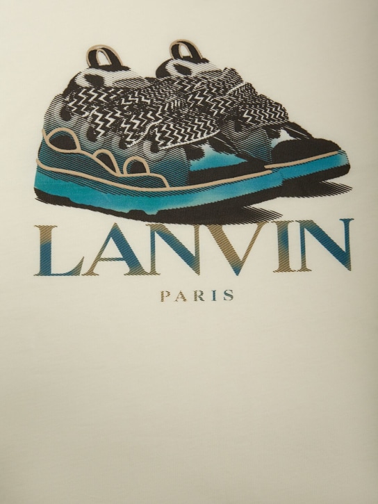 Lanvin: コットンジャージーTシャツ - オフホワイト - kids-boys_1 | Luisa Via Roma