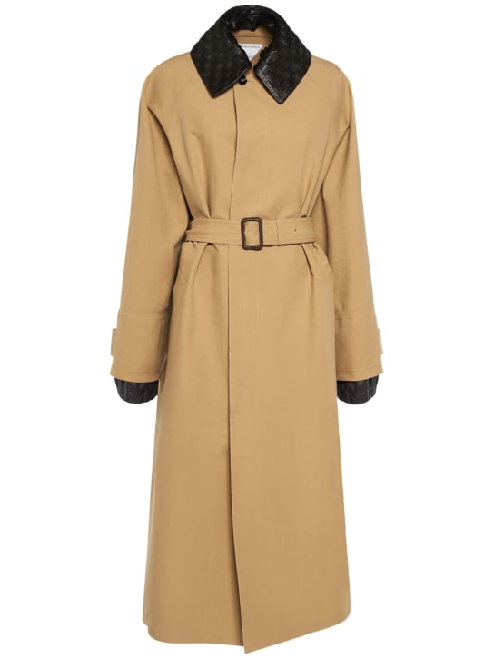 Bottega Veneta: Trench-coat en coton stretch imperméable - women_0 | Luisa Via Roma