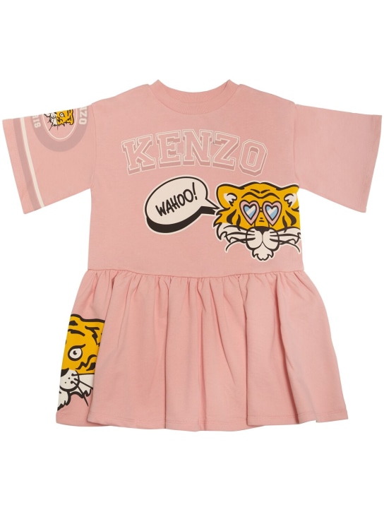 Kenzo Kids: ライトコットンスウェットワンピース - ピンク - kids-girls_0 | Luisa Via Roma