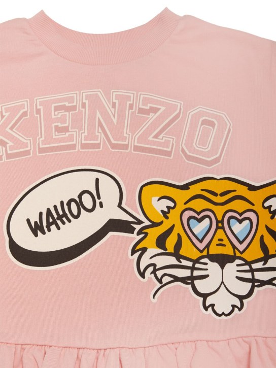 Kenzo Kids: ライトコットンスウェットワンピース - ピンク - kids-girls_1 | Luisa Via Roma
