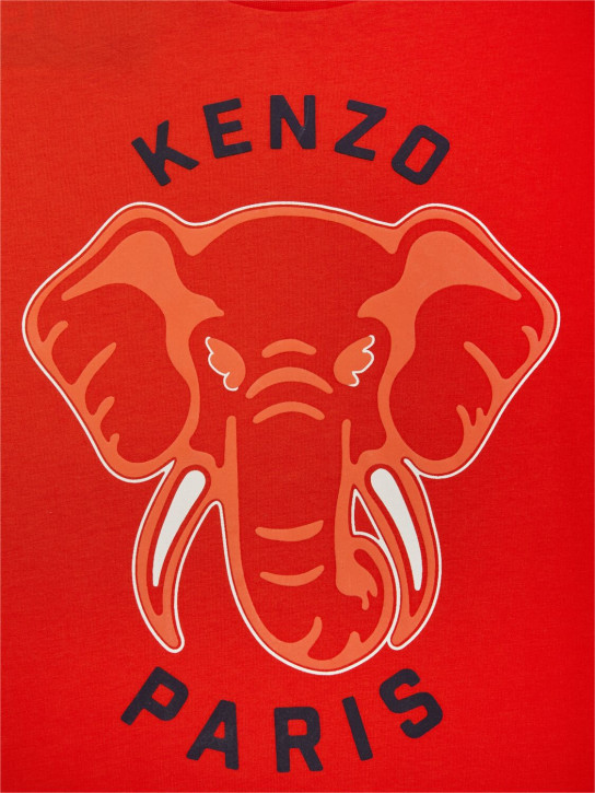 Kenzo Kids: 棉质平纹针织T恤 - 红色 - kids-boys_1 | Luisa Via Roma