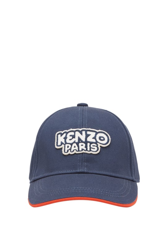 Kenzo Kids: Gorra de baseball de sarga de algodón - Azul Marino - kids-girls_0 | Luisa Via Roma