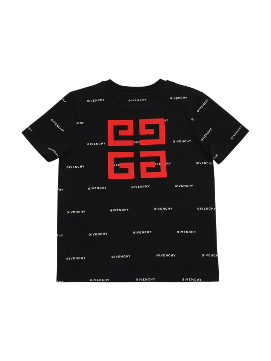 Givenchy: T-shirt en jersey de coton - Noir - kids-boys_0 | Luisa Via Roma