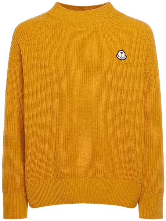 Moncler Genius: Moncler x Palm Angels wool sweater - Yellow - men_0 | Luisa Via Roma