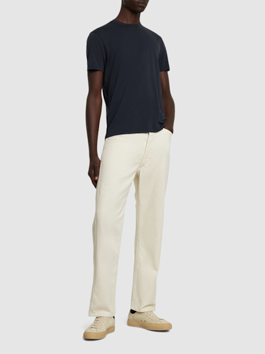 Tom Ford: Cotton blend crewneck t-shirt - Navy - men_1 | Luisa Via Roma
