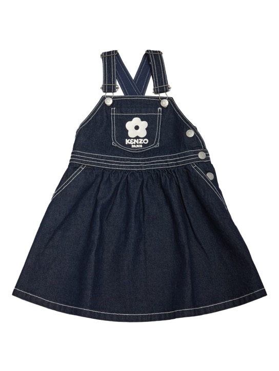 Kenzo Kids: Cotton denim dress - Kot - kids-girls_0 | Luisa Via Roma