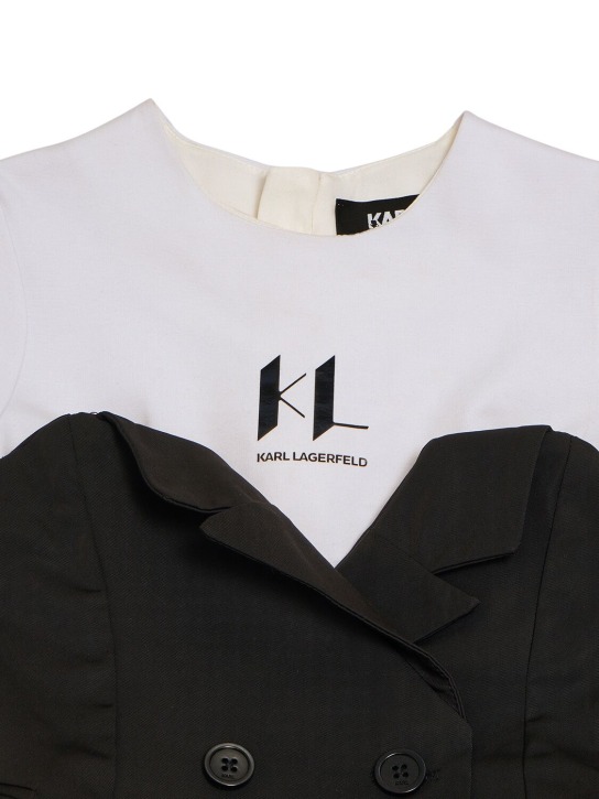Karl Lagerfeld: Robe de soirée en viscose et organza - Noir - kids-girls_1 | Luisa Via Roma