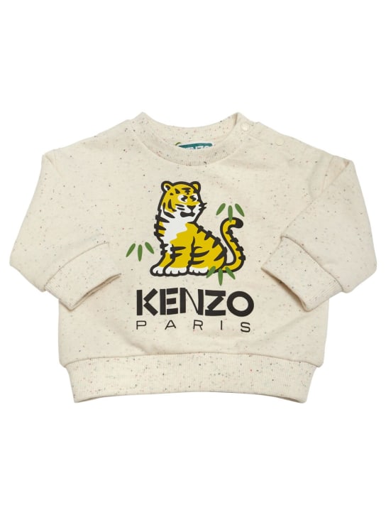 Kenzo Kids: 混棉卫衣&运动裤 - 米黄色 - kids-girls_1 | Luisa Via Roma
