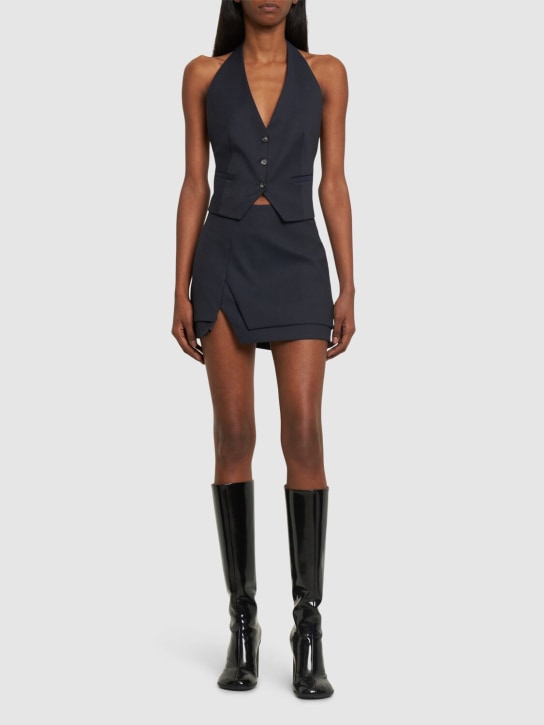 The Garment: Pluto不对称迷你短裙 - 午夜蓝 - women_1 | Luisa Via Roma