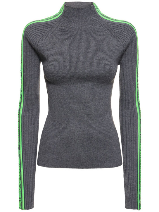 Marc Jacobs: Logo mockneck raglan sweater - Grey - women_0 | Luisa Via Roma