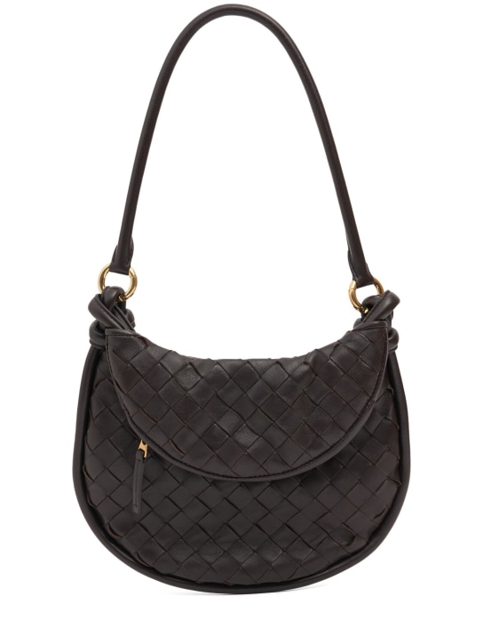 Bottega Veneta: Small Gemelli leather shoulder bag - Fondant - women_0 | Luisa Via Roma