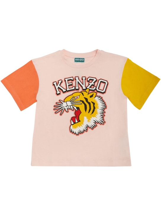 Kenzo Kids: Cotton jersey t-shirt - Pembe - kids-girls_0 | Luisa Via Roma