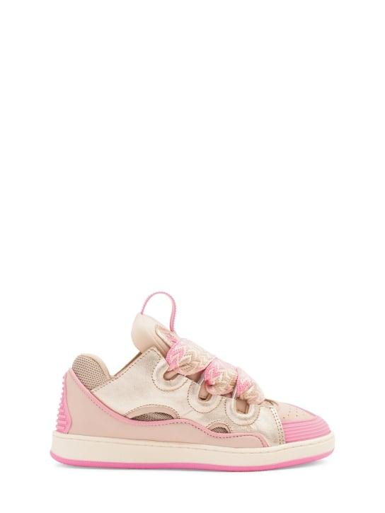 Lanvin: Tech lace-up sneakers - Pink - kids-girls_0 | Luisa Via Roma