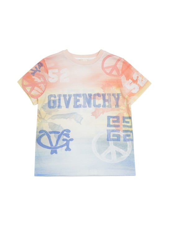 Givenchy: T-shirt in jersey di cotone stampato - Multicolore - kids-boys_0 | Luisa Via Roma