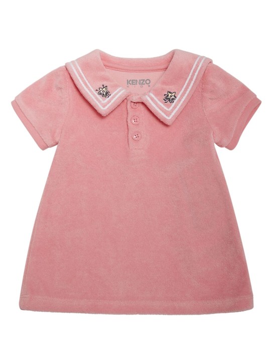 Kenzo Kids: Cotton blend terry dress & briefs - Pink - kids-girls_1 | Luisa Via Roma