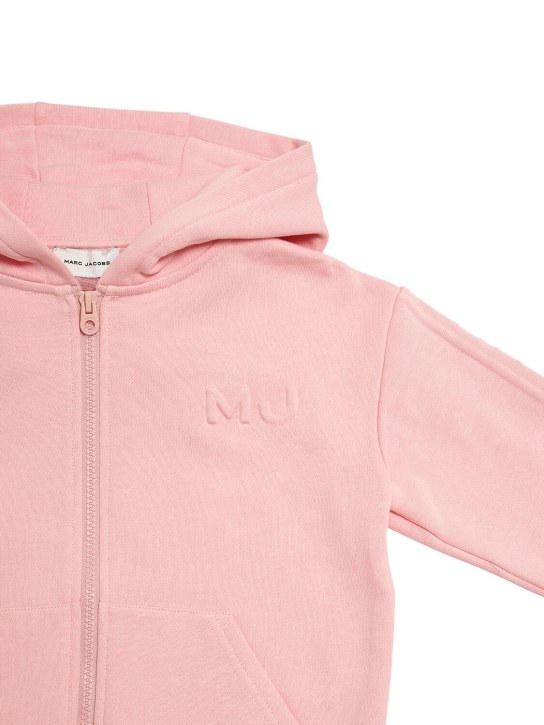 Marc Jacobs: Sweat-shirt en coton à capuche - Rose - kids-girls_1 | Luisa Via Roma