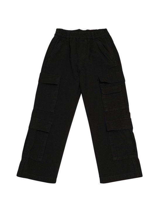 Marc Jacobs: 梭织棉质工装裤 - 黑色 - kids-boys_0 | Luisa Via Roma