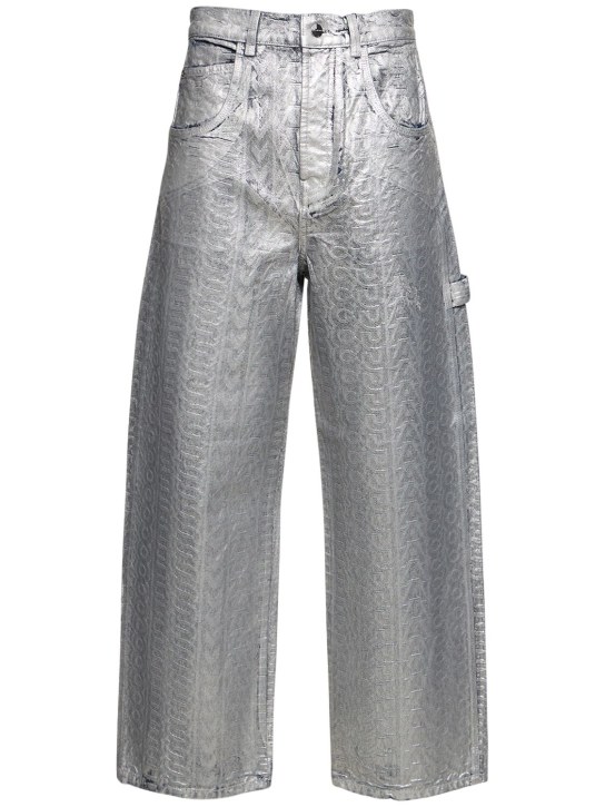 Marc Jacobs: Jeans oversize con monograma - Plata - women_0 | Luisa Via Roma