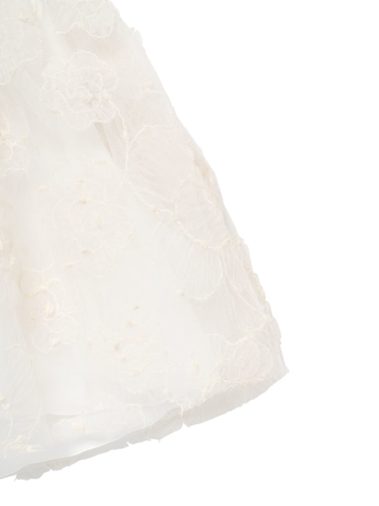 Simonetta: Stretch cotton satin dress - Ivory - kids-girls_1 | Luisa Via Roma