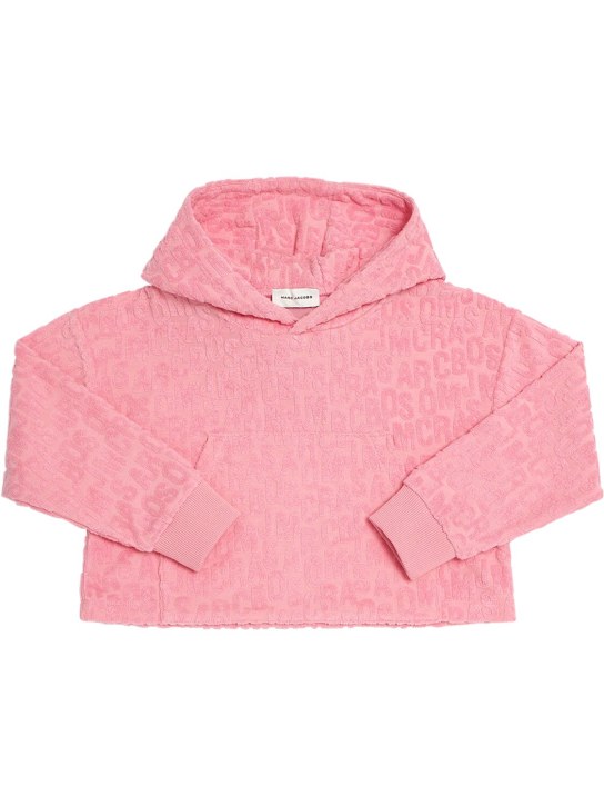 Marc Jacobs: Cotton terry hooded sweatshirt - Pink - kids-girls_0 | Luisa Via Roma