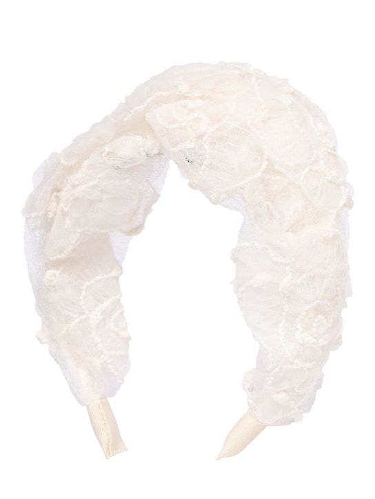 Simonetta: Embroidered lace headband - Ivory - kids-girls_1 | Luisa Via Roma