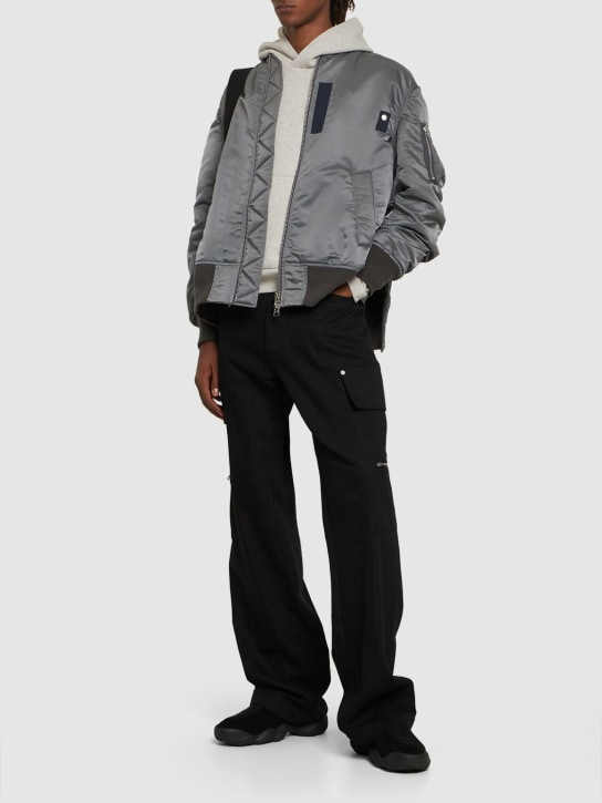 Sacai: Nylon twill jacket - Grey - men_1 | Luisa Via Roma