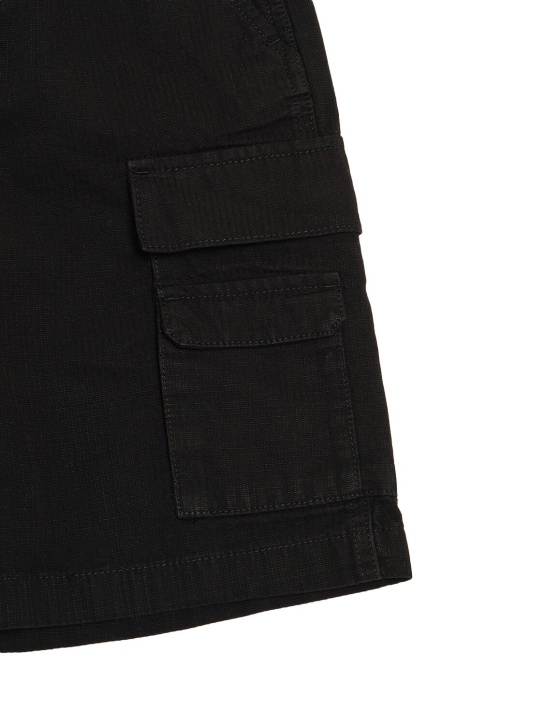 Marc Jacobs: Cotton gabardine Bermuda shorts - Black - kids-boys_1 | Luisa Via Roma