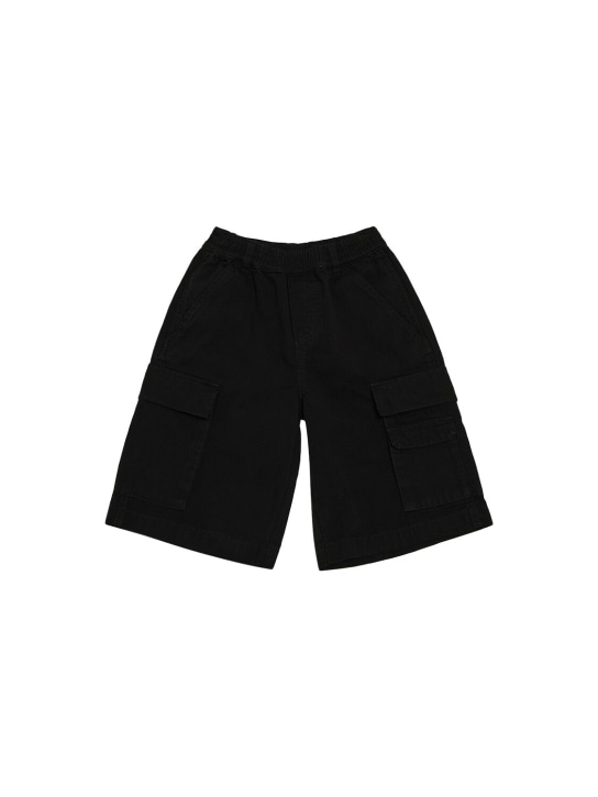 Marc Jacobs: Cotton gabardine Bermuda shorts - Siyah - kids-boys_0 | Luisa Via Roma