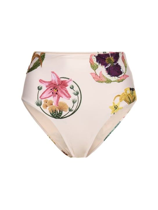 Agua By Agua Bendita: Magenta Marina printed bikini bottoms - Multicolor - women_0 | Luisa Via Roma