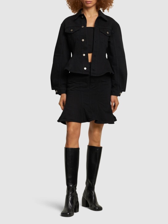 Marc Jacobs: Fluted denim jacket - Black - women_1 | Luisa Via Roma