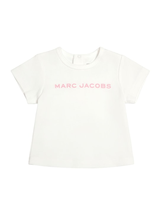 Marc Jacobs: コットンジャージーTシャツ＆スウェットショートパンツ - ピンク - kids-girls_1 | Luisa Via Roma