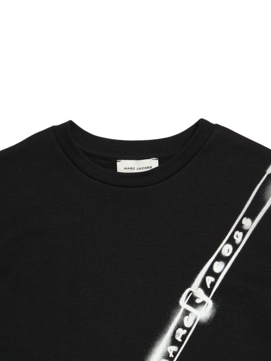 Marc Jacobs: Cotton jersey interlock dress - Siyah - kids-girls_1 | Luisa Via Roma
