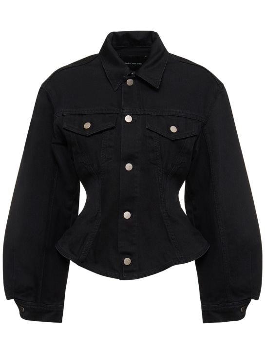 Marc Jacobs: Fluted denim jacket - Black - women_0 | Luisa Via Roma