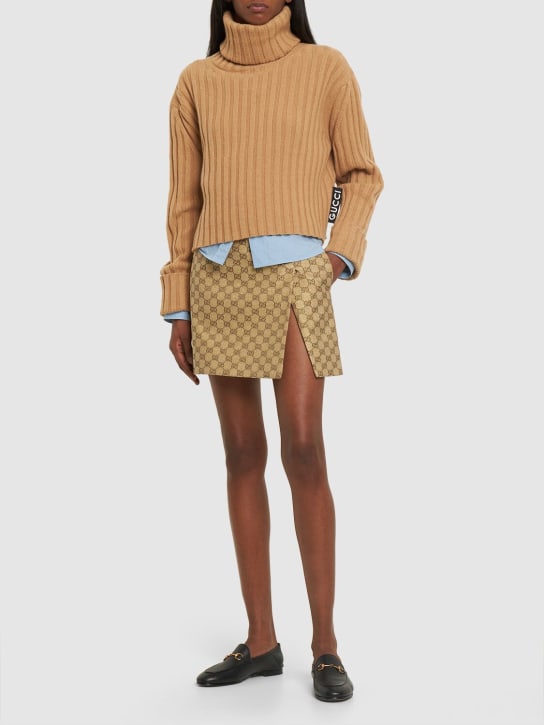 Gucci: Wool & cashmere turtleneck sweater - Camel - women_1 | Luisa Via Roma
