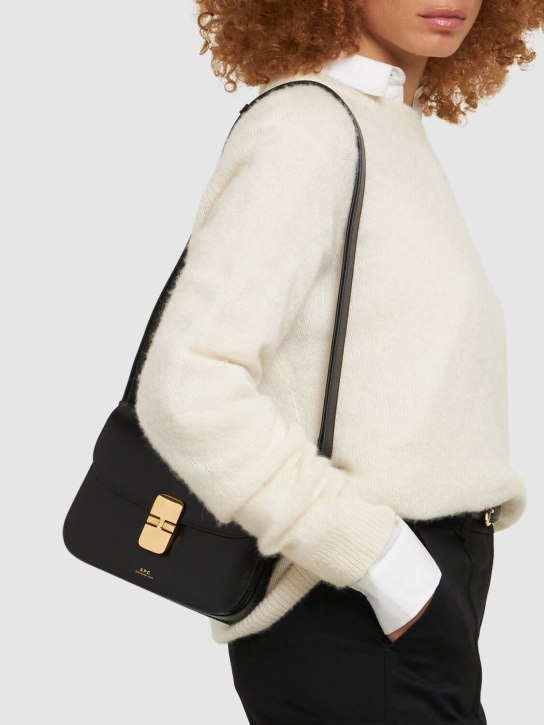 A.P.C.: Small Grace leather shoulder bag - Black - women_1 | Luisa Via Roma