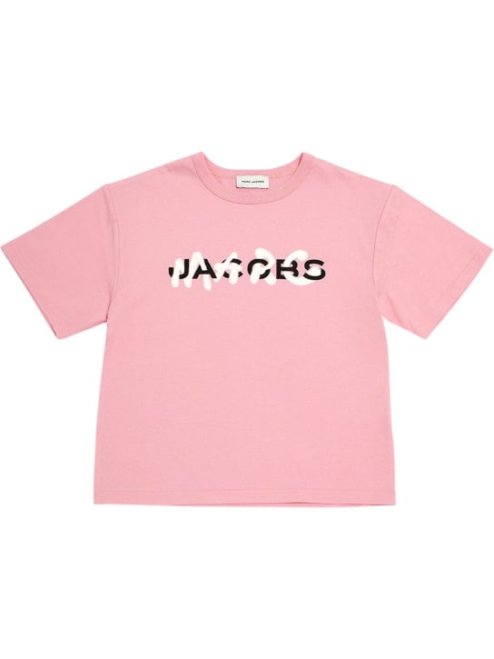 Marc Jacobs: T-shirt en jersey de coton - Rose - kids-girls_0 | Luisa Via Roma