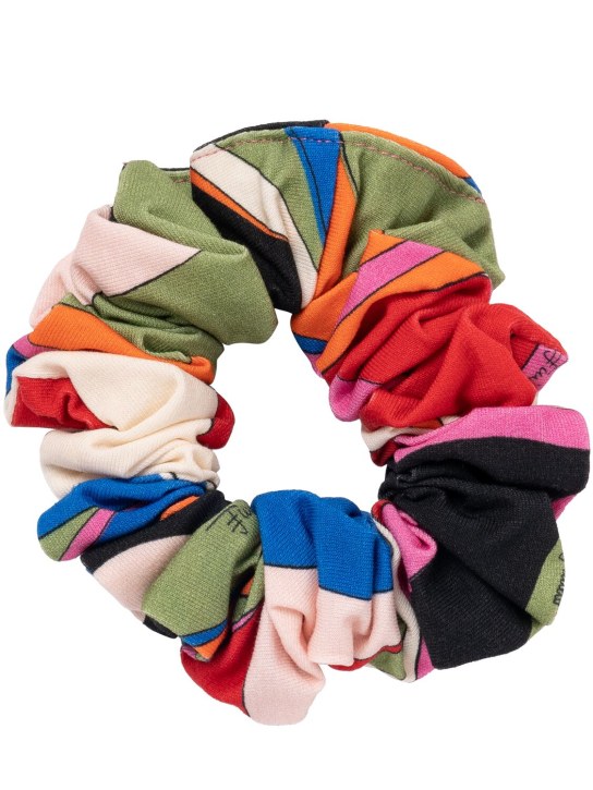 Pucci: Scrunchie in jersey di cotone stampato - Multicolore - kids-girls_0 | Luisa Via Roma