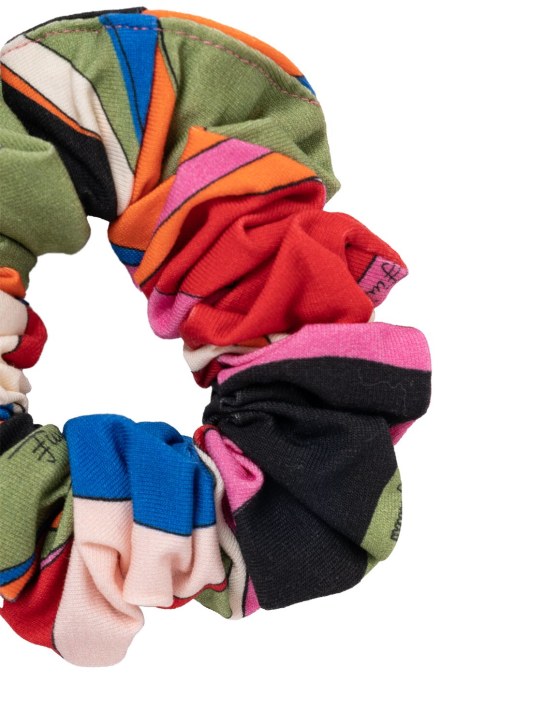 Pucci: Scrunchie in jersey di cotone stampato - Multicolore - kids-girls_1 | Luisa Via Roma