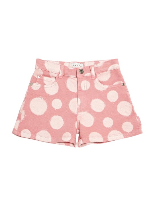 Marc Jacobs: Printed denim twill shorts - Pink - kids-girls_0 | Luisa Via Roma