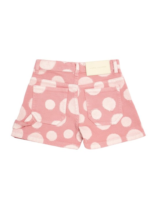 Marc Jacobs: Printed denim twill shorts - Pink - kids-girls_1 | Luisa Via Roma