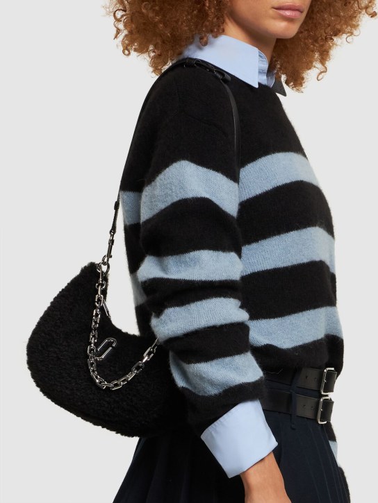 Marc Jacobs: The Small Curve faux fur shoulder bag - Siyah - women_1 | Luisa Via Roma