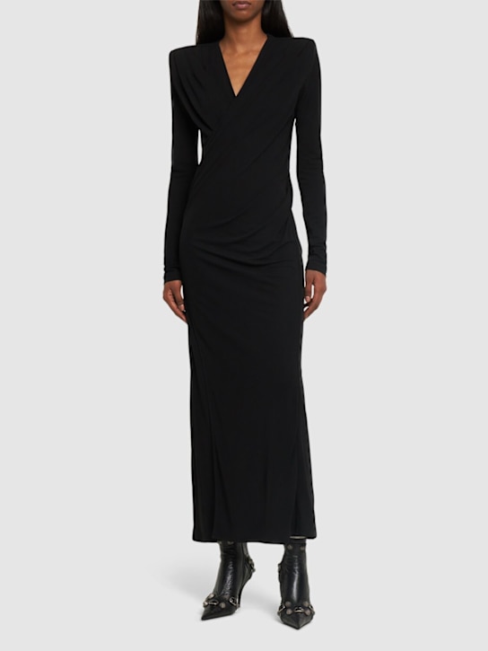 Interior: The Sloan knitted viscose long dress - Blue - women_1 | Luisa Via Roma