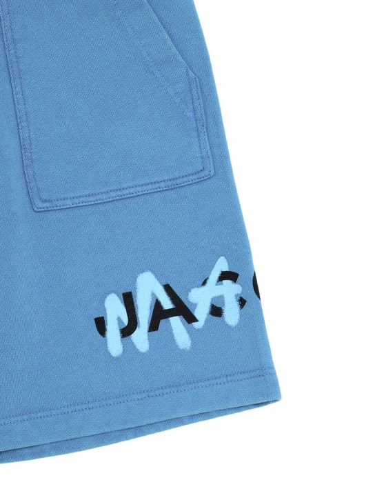 Marc Jacobs: Cotton sweat shorts - Mavi - kids-boys_1 | Luisa Via Roma
