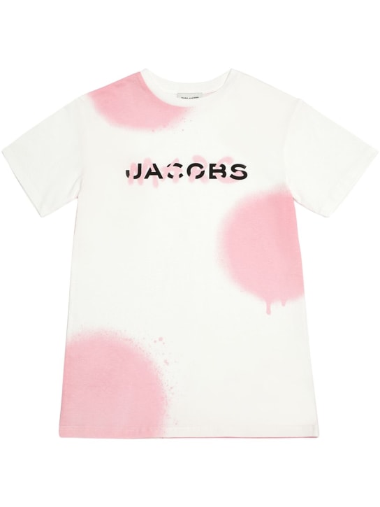 Marc Jacobs: 코튼 저지 드레스 - 화이트 - kids-girls_0 | Luisa Via Roma
