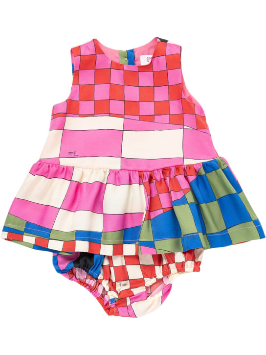 Pucci: Matching printed dress & diaper cover - Renkli - kids-girls_0 | Luisa Via Roma