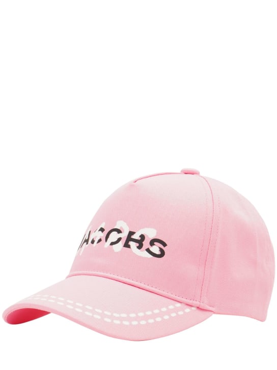 Marc Jacobs: 棉质斜纹棒球帽 - 粉色 - kids-girls_1 | Luisa Via Roma