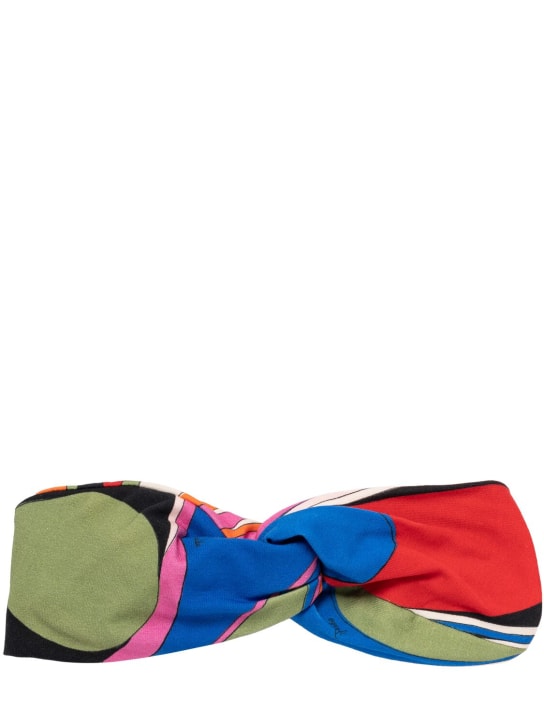Pucci: Printed cotton jersey headband - Multicolor - kids-girls_0 | Luisa Via Roma