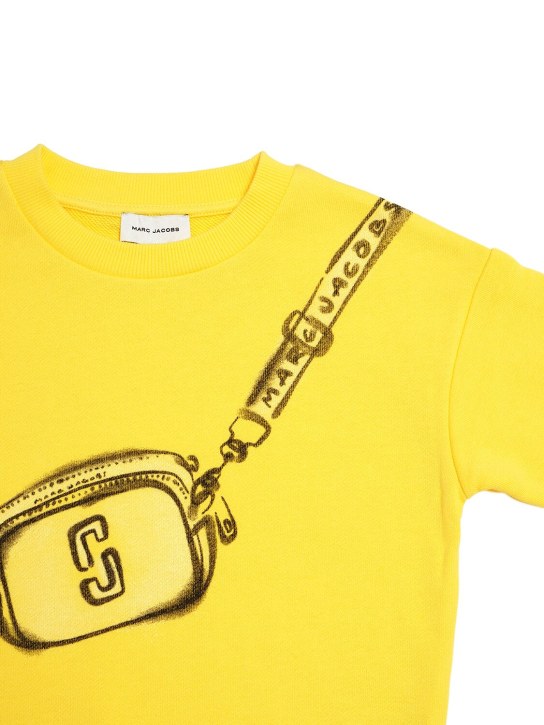 Marc Jacobs: Sweat-shirt en coton éponge à col ras-du-cou - Jaune - kids-girls_1 | Luisa Via Roma