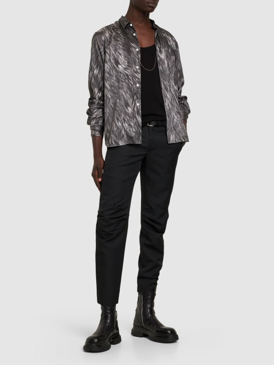 Comme des Garçons Homme Plus: Fur pattern printed shirt - Black - men_1 | Luisa Via Roma